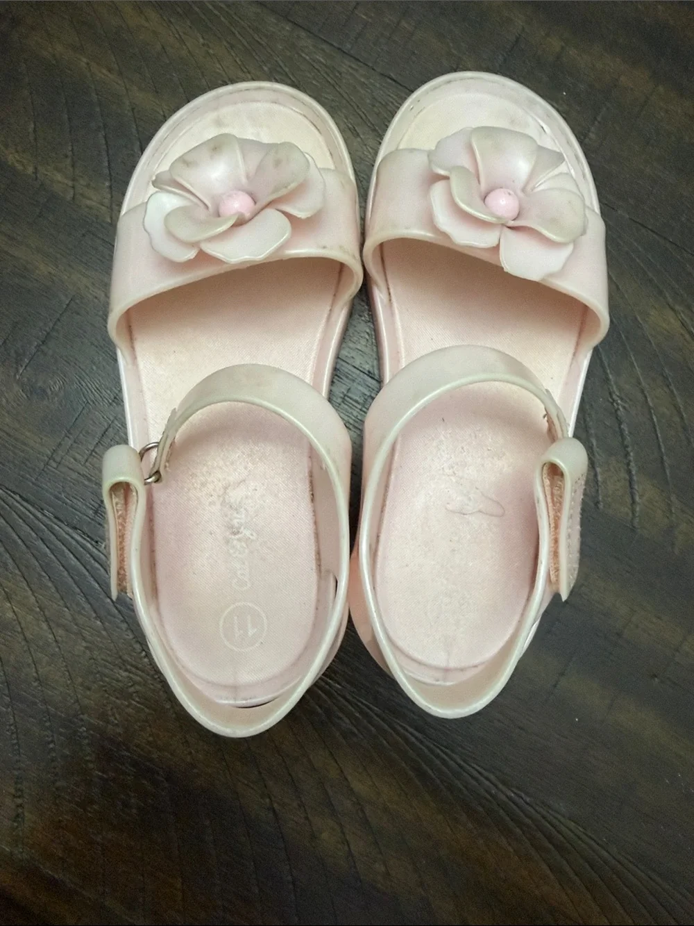 Cat & Jack Light Pink Flower Strap Sandals for Kids